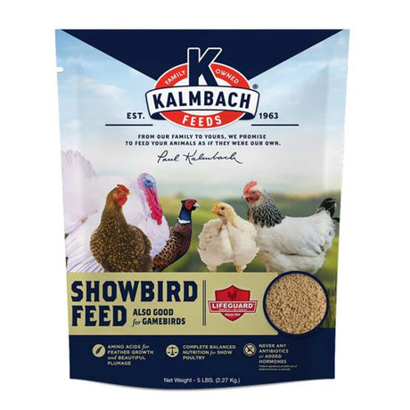 Hatching Time Kalmbach Feeds. Showbird Feed 5 lb bag front can be seen in image.