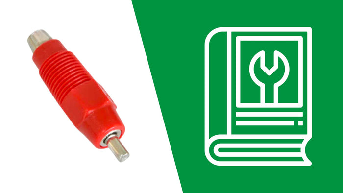 Breeding cage spare part — red nipple drinker shown next to user manual graphic