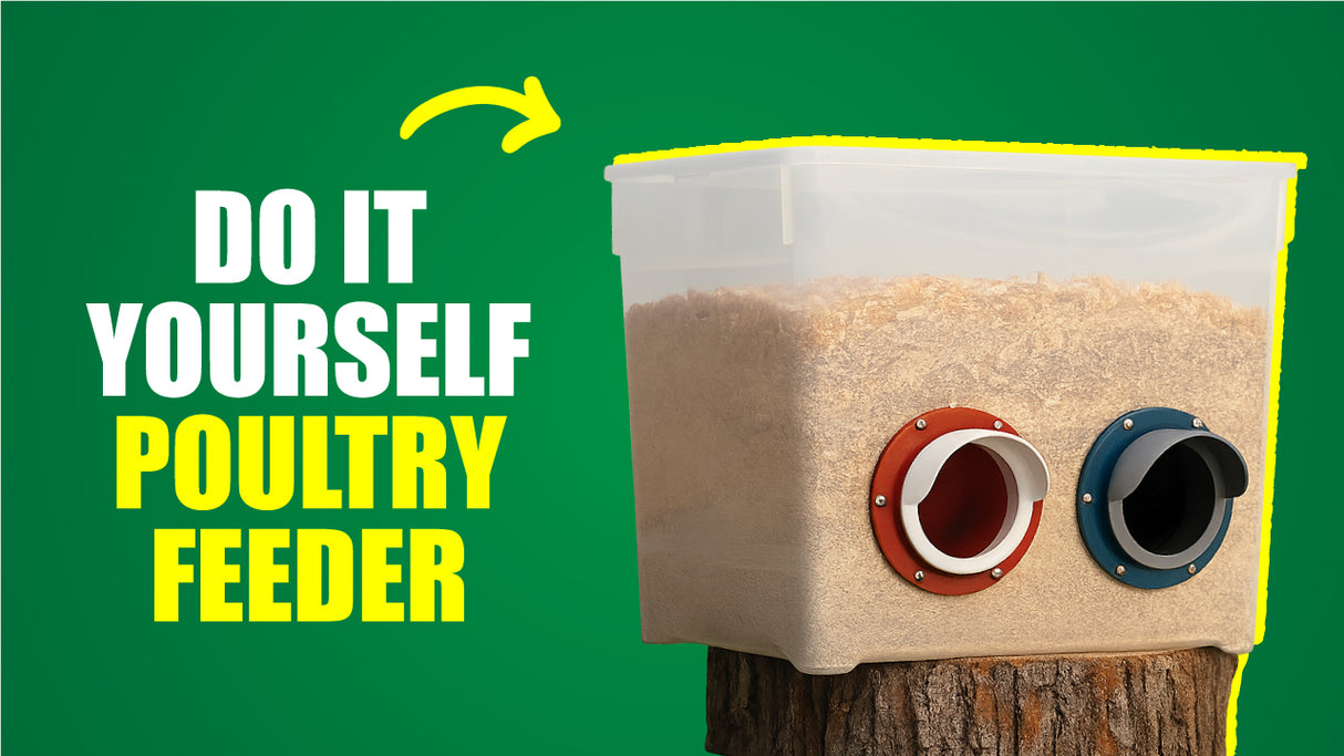 Convert any bucket into a poultry feeder with this Do It Yourself 85 mm feeder kit.