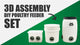 Easily convert any container into a weather-resistant chicken feeder with the DIY Feeder Set.
