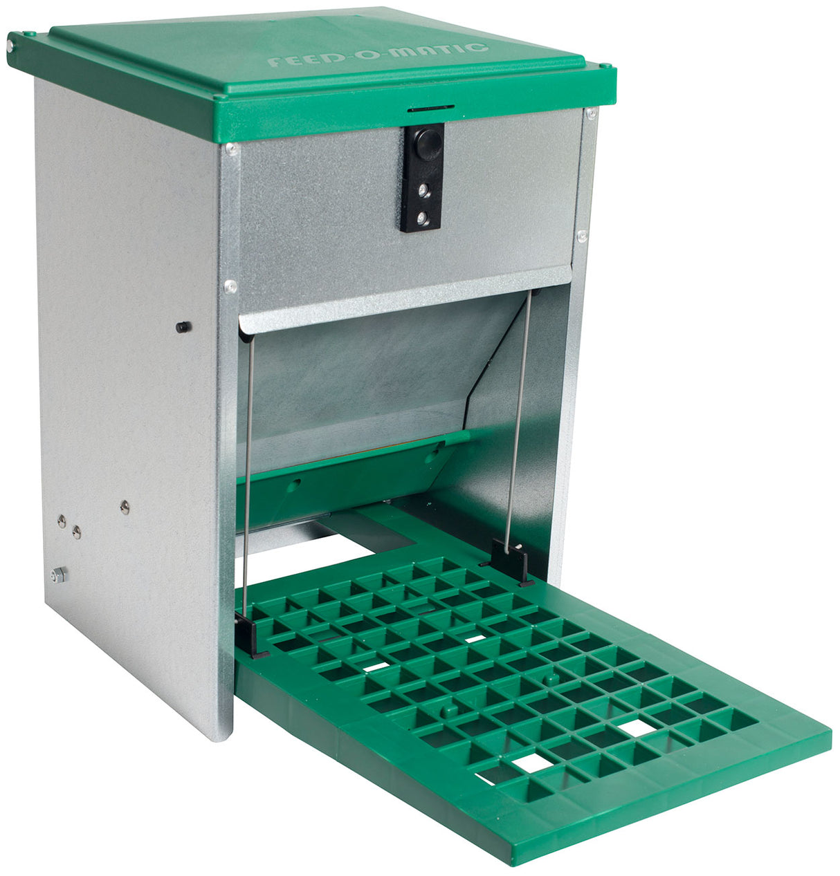 Feedomatic Automatic Treadle Feeder on close up
