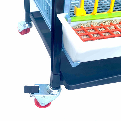Lockable Wheels on Grow Out Pen 15" - 4 Layer Hatching Time Cimuka