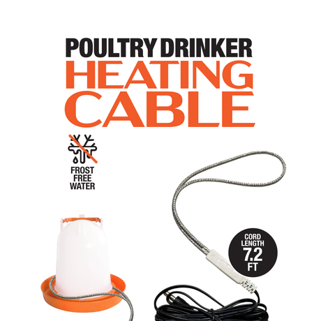 Drinker heating cable for poultry water systems
